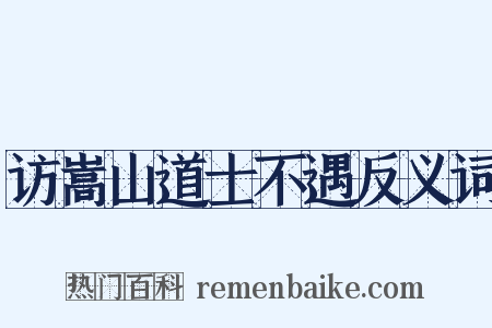 访嵩山道士不遇反义词是什么意思的图片
